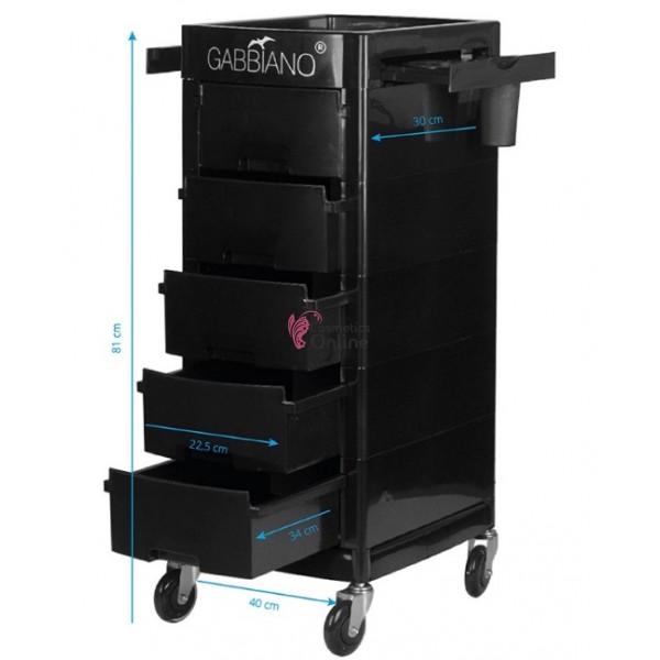 Ucenic pentru coafor cu 5 sertare, model FT 65-A negru, art ACP 125877